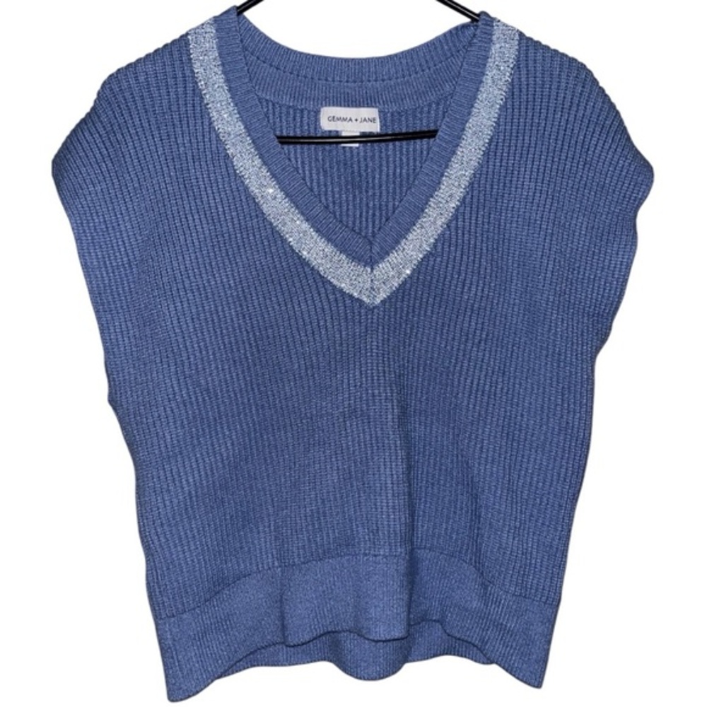 2/$20 🩷 Gemma + Jane Periwinkle Blue Women’s Pullover Sweater Vest SIZE XL